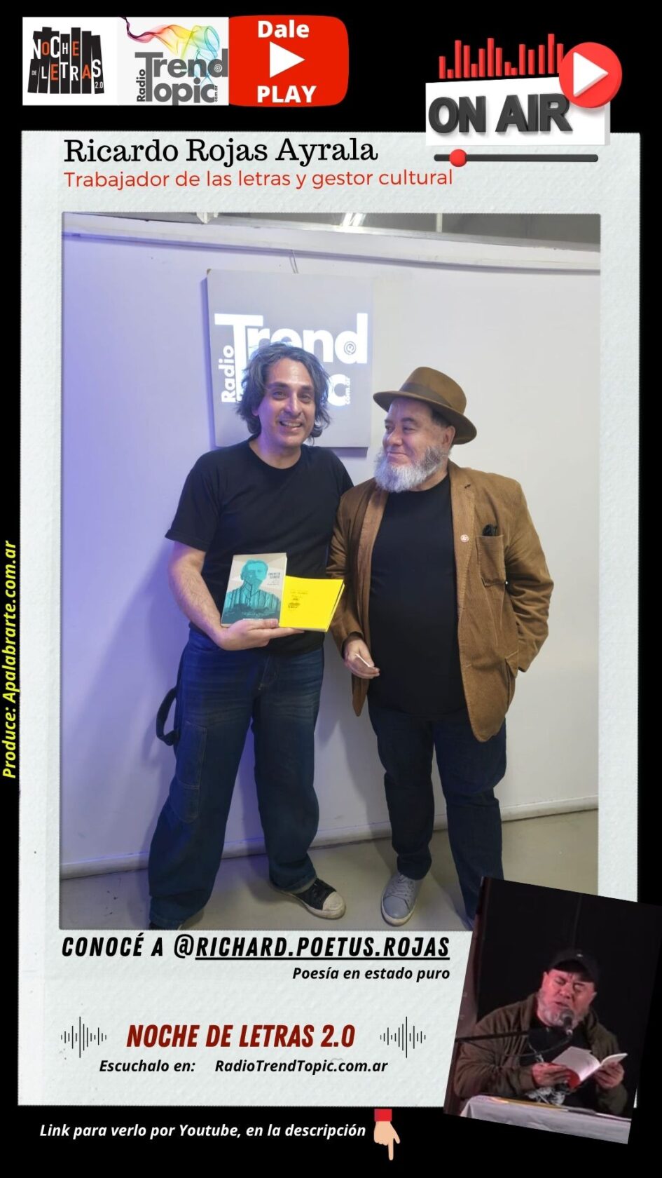 Ricardo Rojas Ayrala en Noche de Letras 2.0 (Programa de radio que conduce Leandro Murciego)