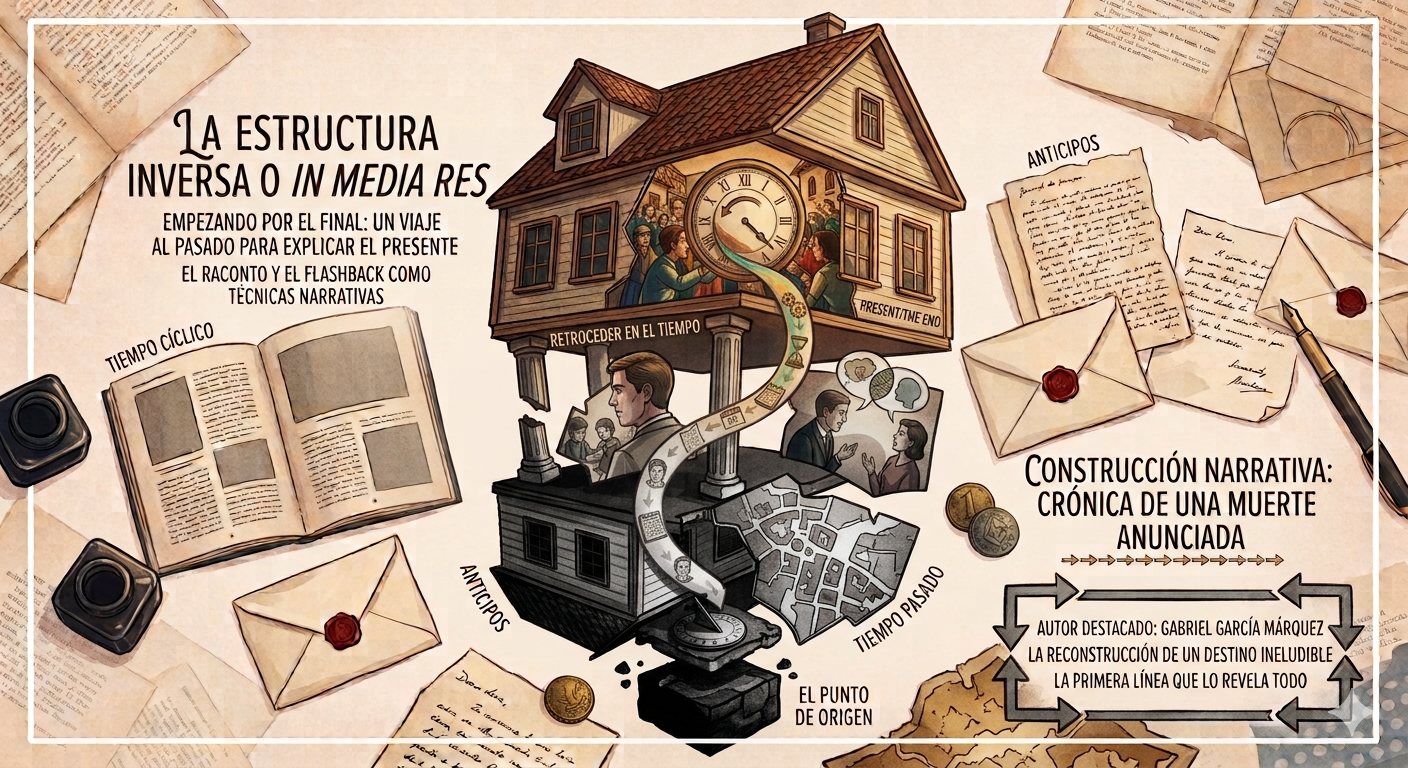 2. Estructura inversa o in media res

Conocé los 10 tipos de estructuras de novelas más usados por los escritores/as que trabajamos con los escritores en Apalabrarte.com.ar (Leandro Murciego - Coach Literario)
