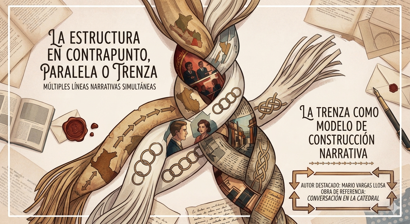 4. Estructura en contrapunto, paralela o trenza

Conocé los 10 tipos de estructuras de novelas más usados por los escritores/as que trabajamos con los escritores en Apalabrarte.com.ar (Leandro Murciego - Coach Literario)