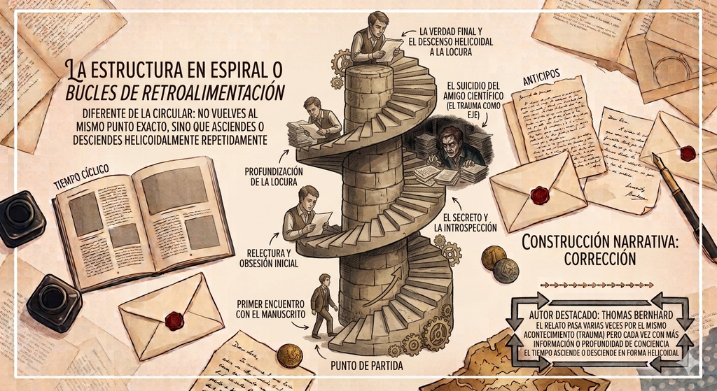8. Estructura de espiral o bucles de retroalimentación

Conocé los 10 tipos de estructuras de novelas más usados por los escritores/as que trabajamos con los escritores en Apalabrarte.com.ar (Leandro Murciego - Coach Literario)
